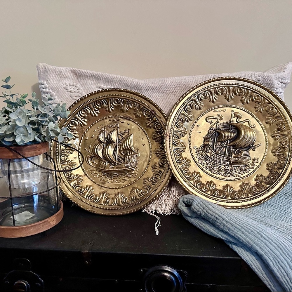 Vintage Brass Decorative Wall Plates